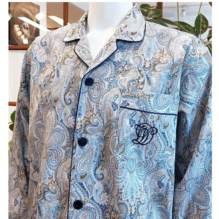 パジャマ 三峰 WIND 60サテンペイズリー柄 春夏秋用 TM12AF707 ナイト