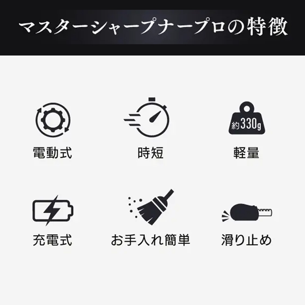 包丁 研ぎ機 電動 研ぎ器 研ぎ コードレス キッチン シャープナー マスターシャープナー プロ ４秒で切れ味が復活！ 電動式コードレスシャープナー |  | 03
