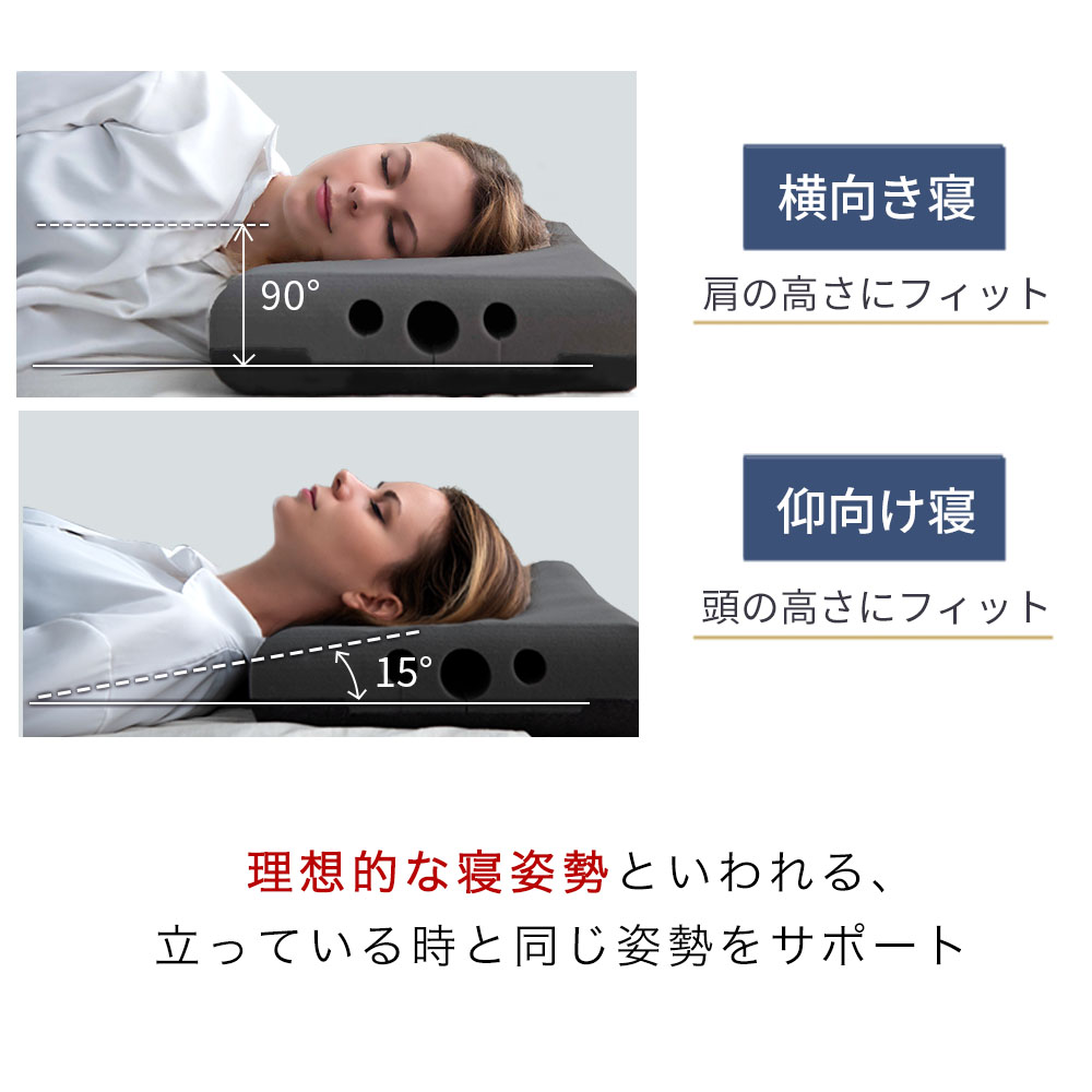 【10日まで 最大2000円OFFクーポン配布中】枕 まくら 肩こり いびき防止 抗菌 防臭 無重力枕 肩 首 ストレートネック 炭眠 すみみん SUMIMIN 横向き 低反発 |  | 06