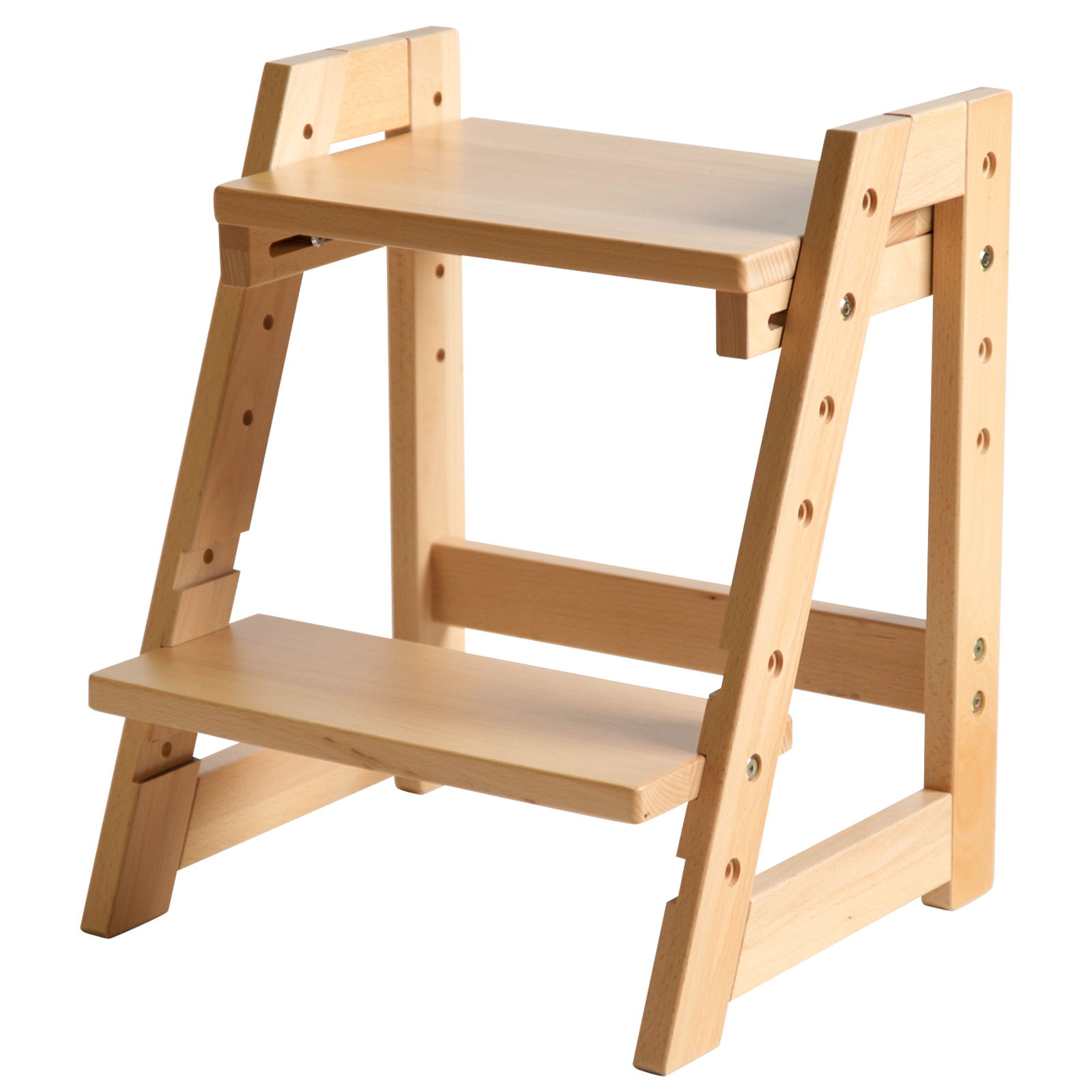 木製 「ステップ＆スツール」【滑り止め付き新仕様】 ブナ材 踏み台 踏台 キッズステップ トイレ 洗面所 手洗い  子育て 高さ調節可能 モンテッソーリ 石崎家具 | 石崎家具 | 02