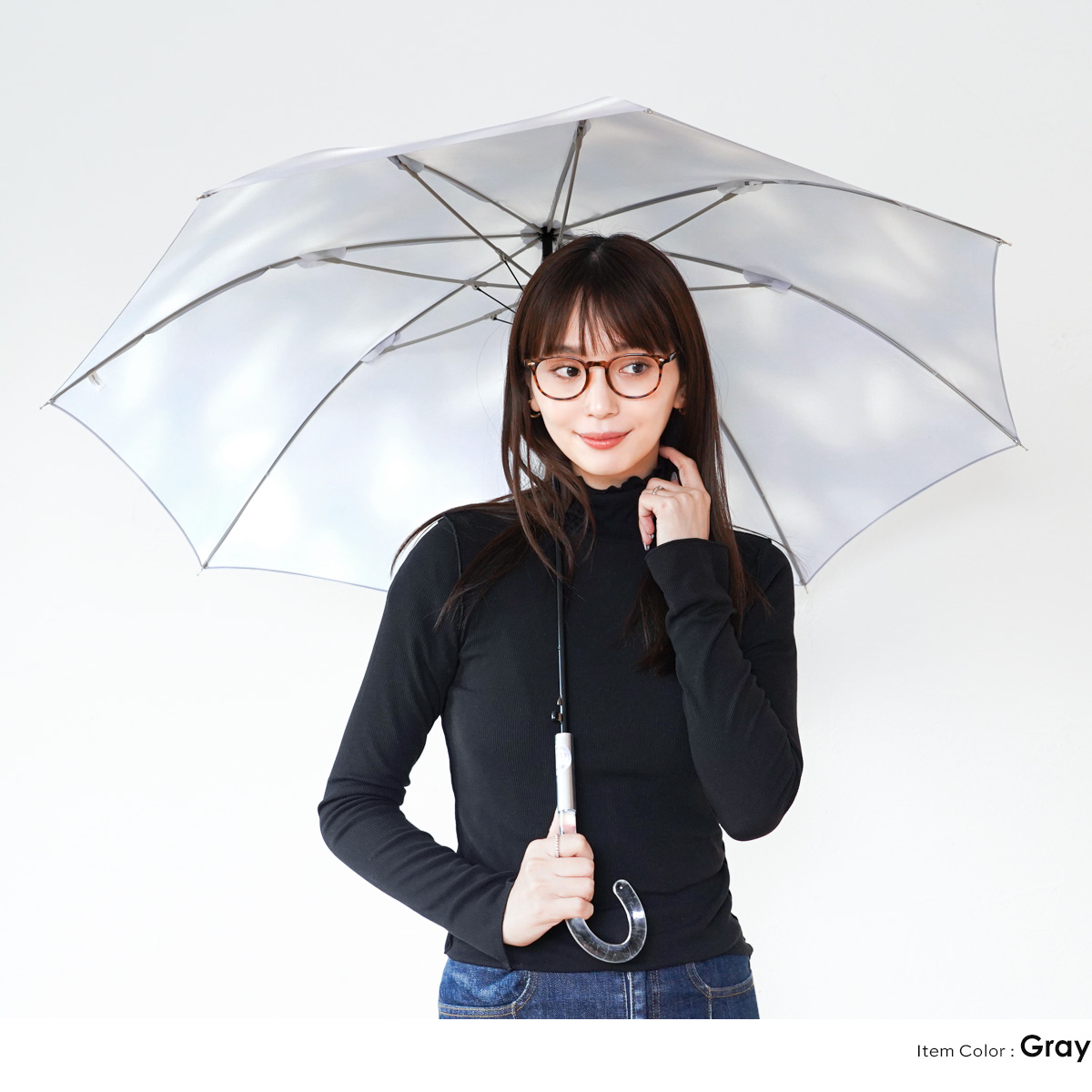 傘 レディース 長傘 晴雨兼用 UVカット 90%以上 日傘 58cm ジャンプ