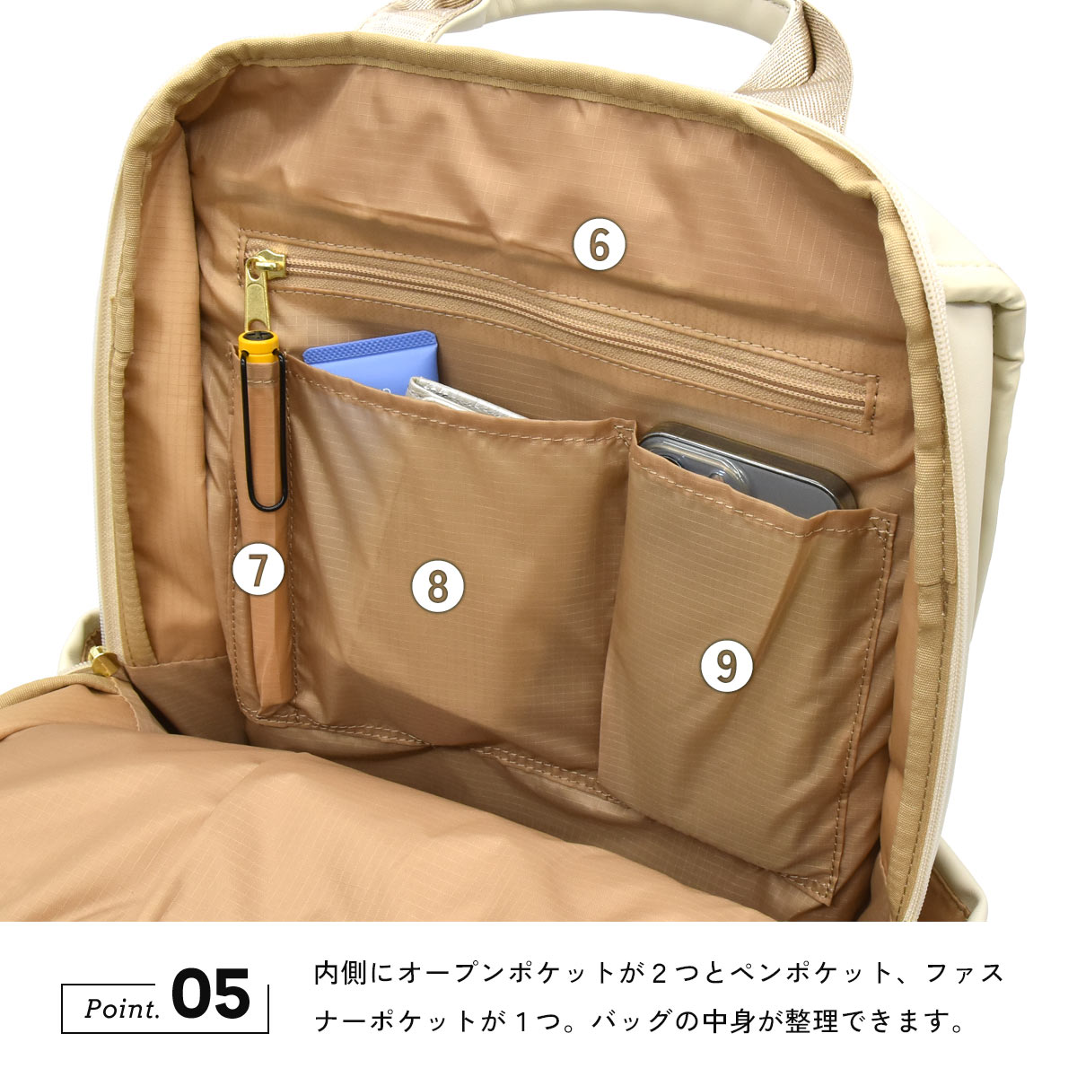 リュック レディース A4サイズ対応 10ポケット 大容量13L トートバッグ 