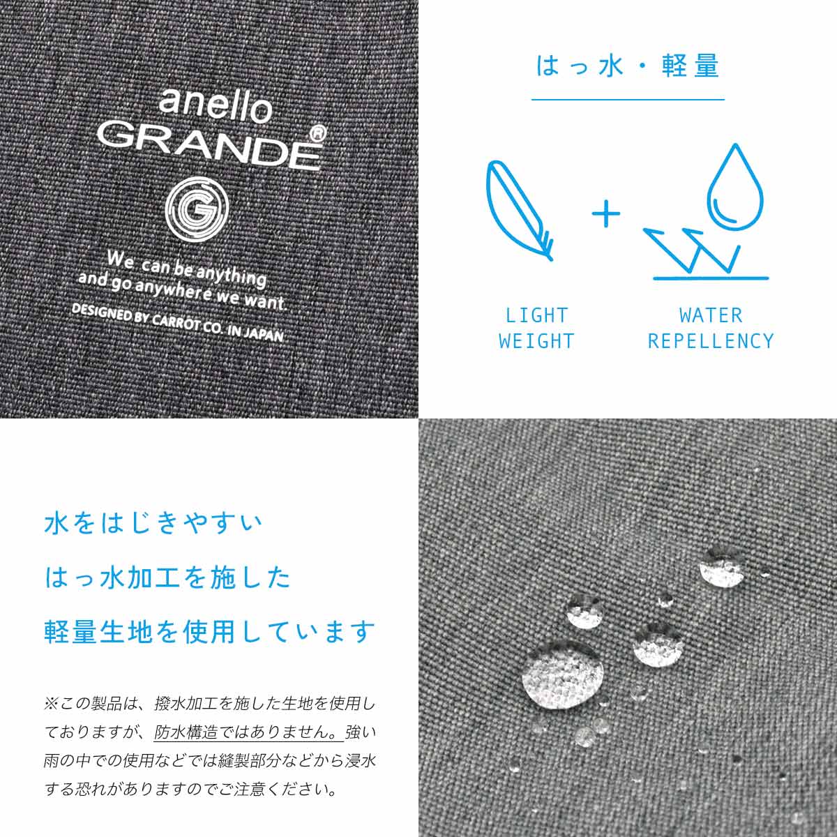 リュック レディース A4対応 軽量500g 撥水 口金 anello 500mLポケット 背面直結 通勤 通学 マザーズの画像