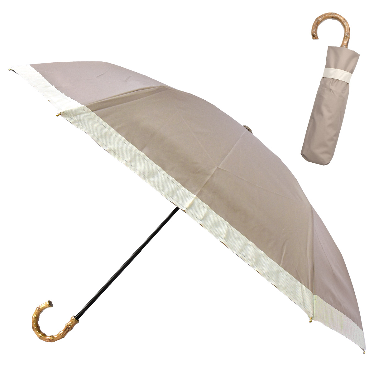 日傘 折りたたみ 完全遮光 ライン 晴雨兼用 軽量 撥水 バンブー 母の日 涼しい かわいい おしゃ...