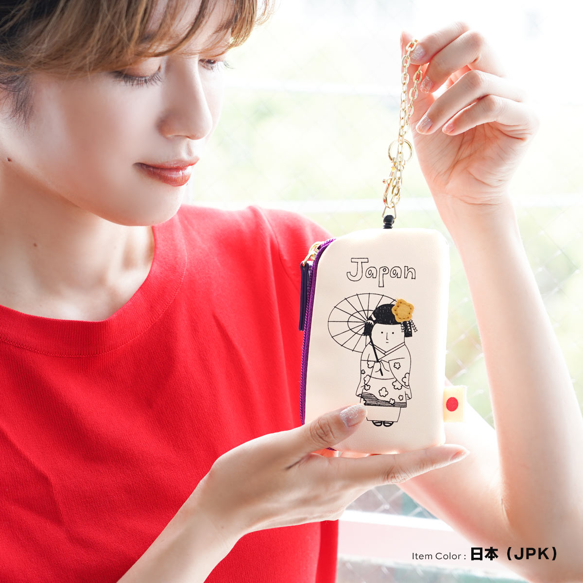 世界の人シリーズ パスケース リール付き 小銭入れ付き 小銭入れ 定期入れ 落ちない おしゃれ 女の子 男の子 韓国 キーリング ファスナー  コインケース