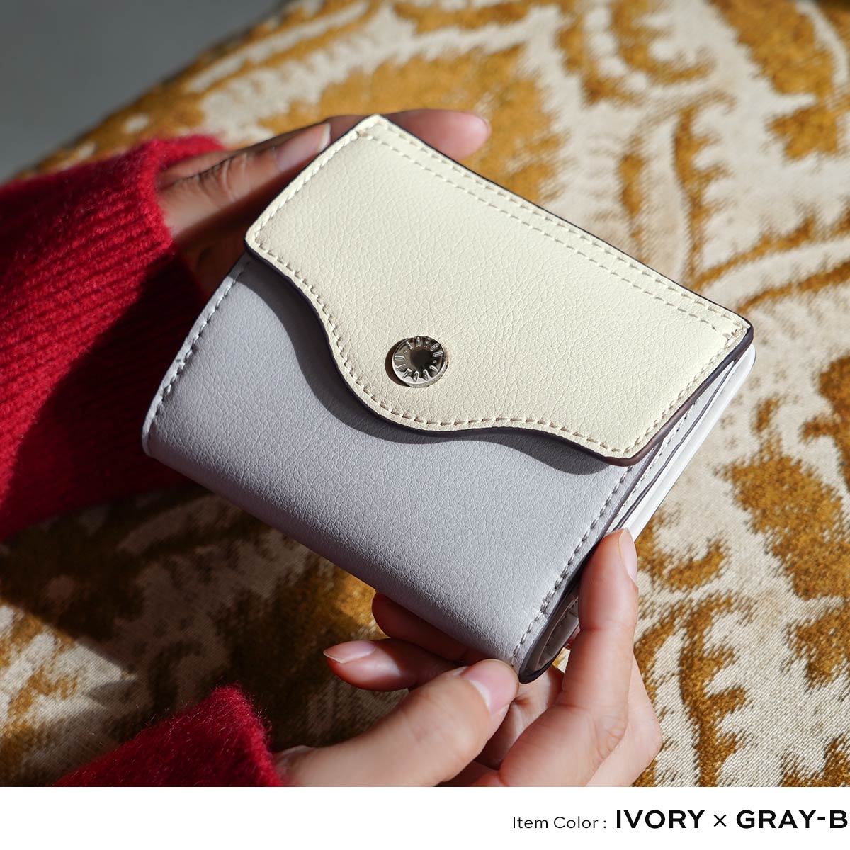 Legato Largo レディース うすいサイフ 二つ折 二つ折り ファスナー