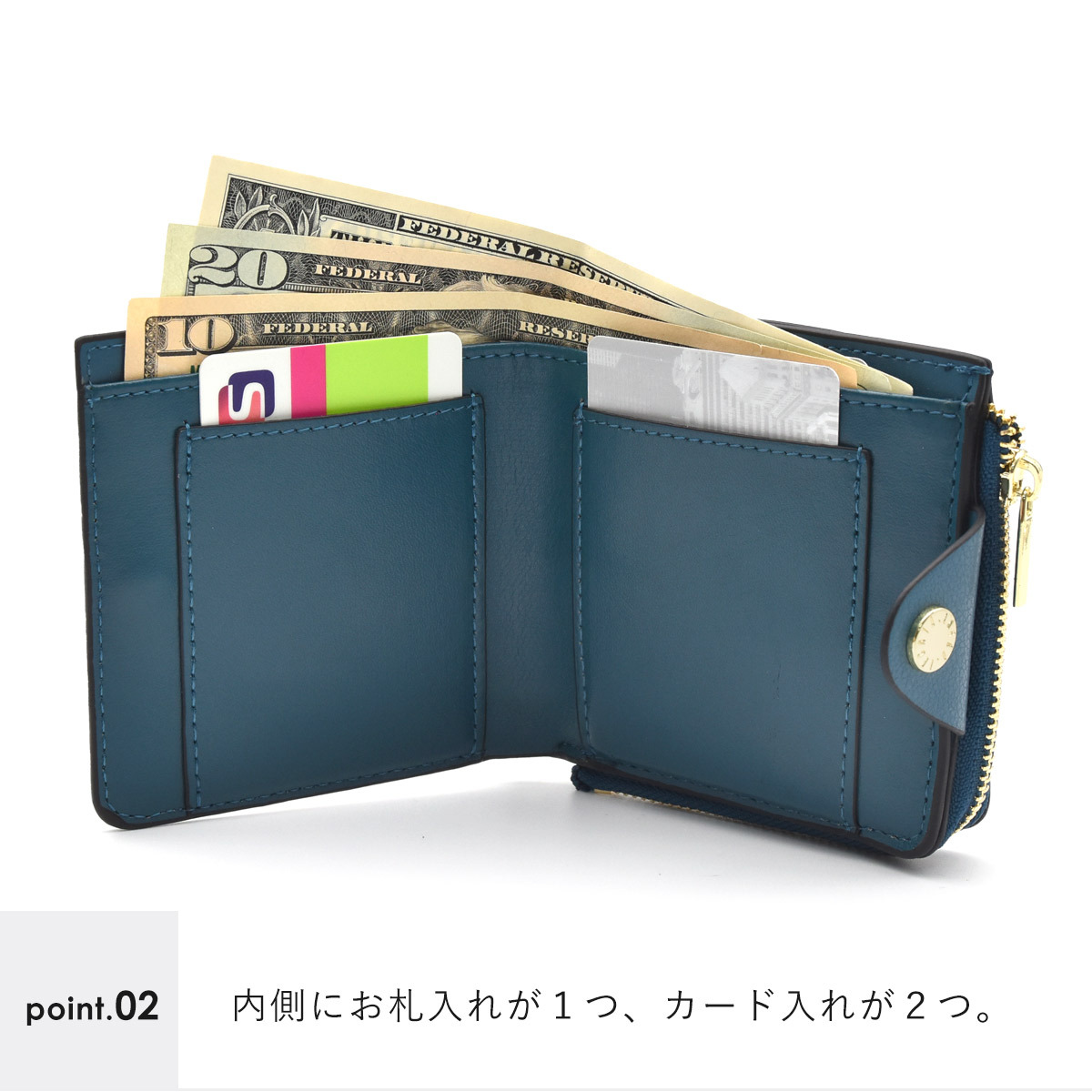 Legato Largo 財布 レディース うすいサイフ 二つ折 二つ折り