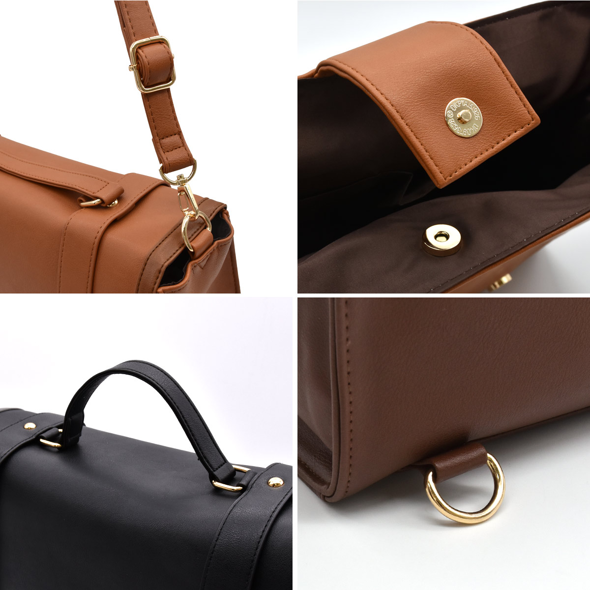 ECOSUSI 3WAY リュック レザー ブラウン バッグ ショルダー リュック 