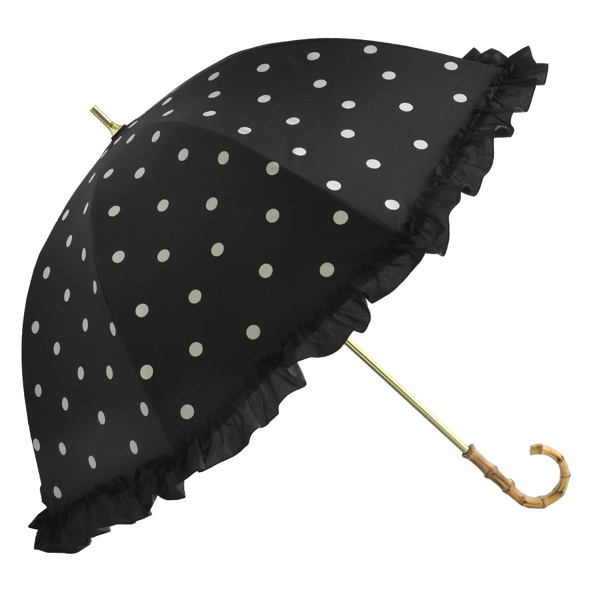 日傘 完全遮光 フリル 晴雨兼用 軽量 撥水 バンブー 涼しい かわいい ゴルフ おしゃれ 大人 内...