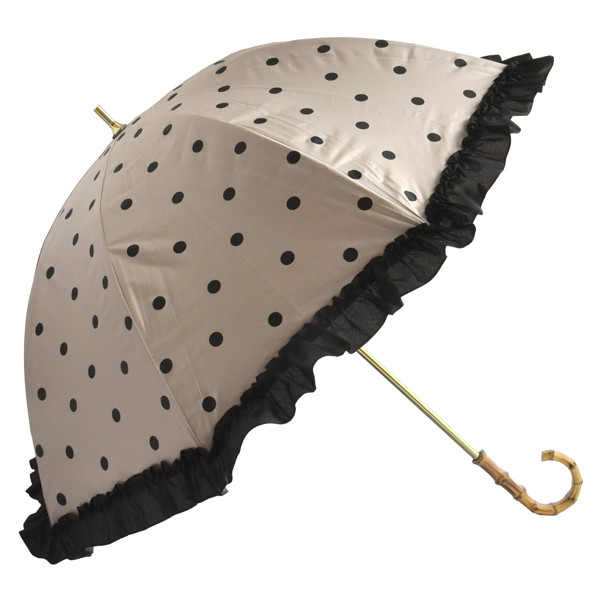 日傘 完全遮光 フリル 晴雨兼用 軽量 撥水 バンブー 遮光率100% 遮熱 涼しい かわいい ゴル...