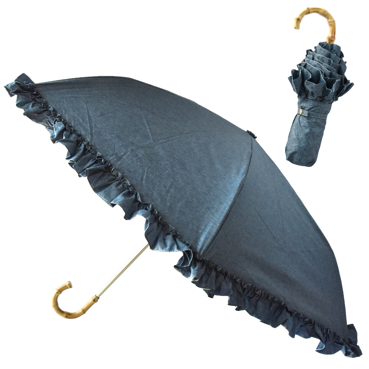 日傘 折りたたみ 完全遮光 フリル ライン 晴雨兼用 軽量 撥水 母の日 涼しい かわいい おしゃれ...