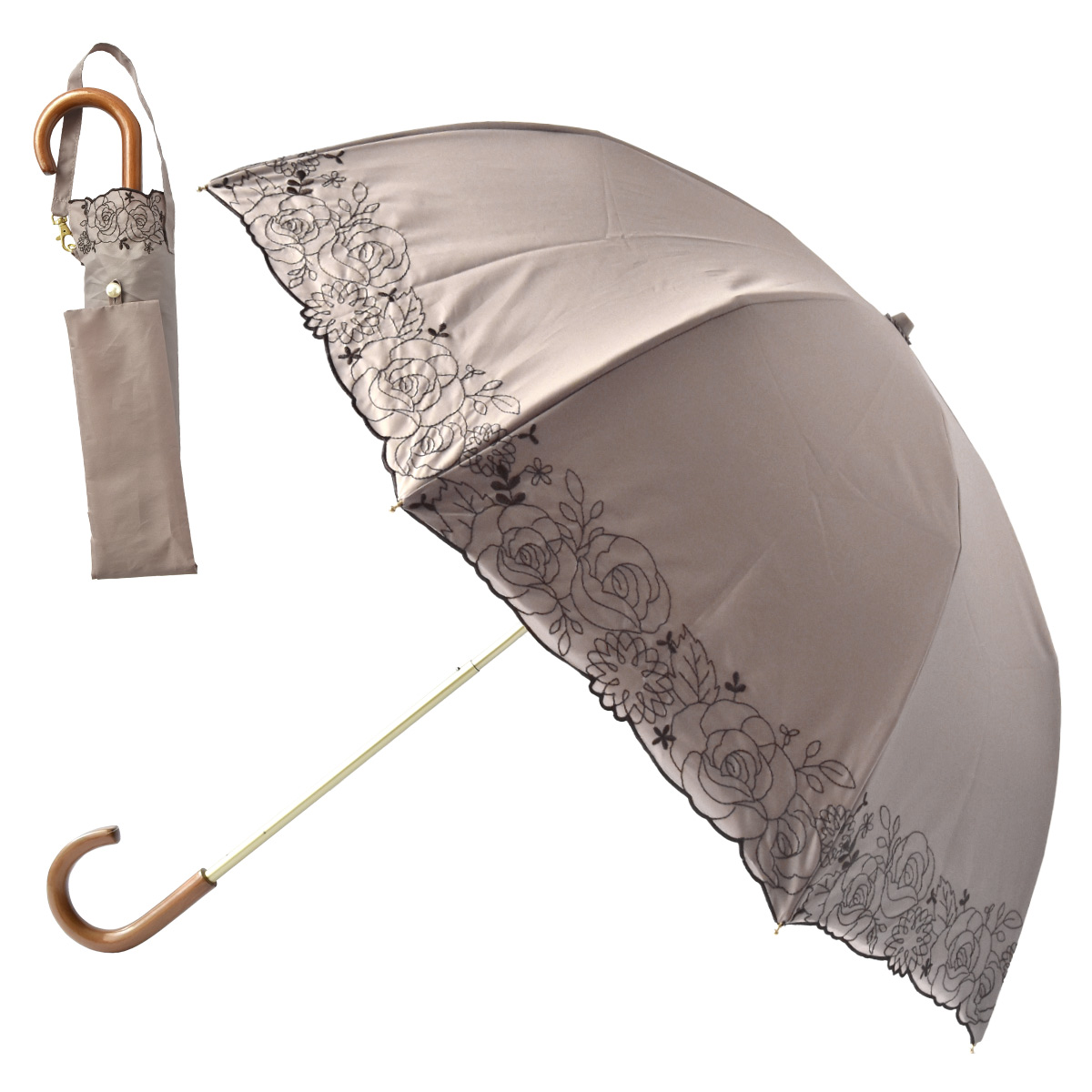 日傘 折りたたみ 完全遮光 母の日 パール 軽量 折り畳み 撥水 バンブーハンドル 遮熱 涼しい か...