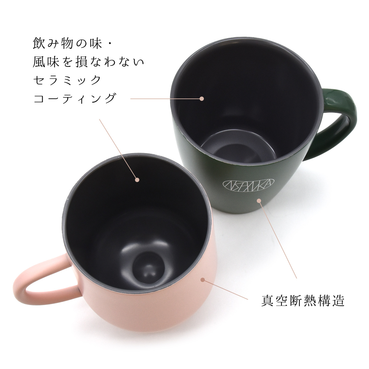 マグカップ 保温 蓋付き フタ付 かわいい 350ml 北欧 セラミック
