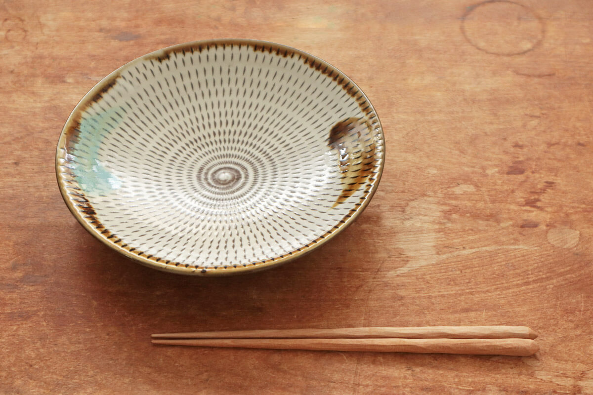 小石原焼 中皿 飛び鉋【食器 陶器 器 和食器 日本製 おしゃれ プレート