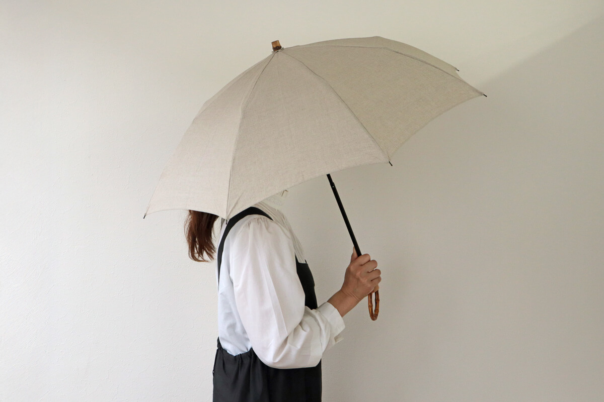☆ 折りたたみ日傘！ 綿麻キャンバス 晴雨兼用！可愛いです！ SUR MER 日傘 綿麻 ナチュラル フラワー 折りたたみ 日本製