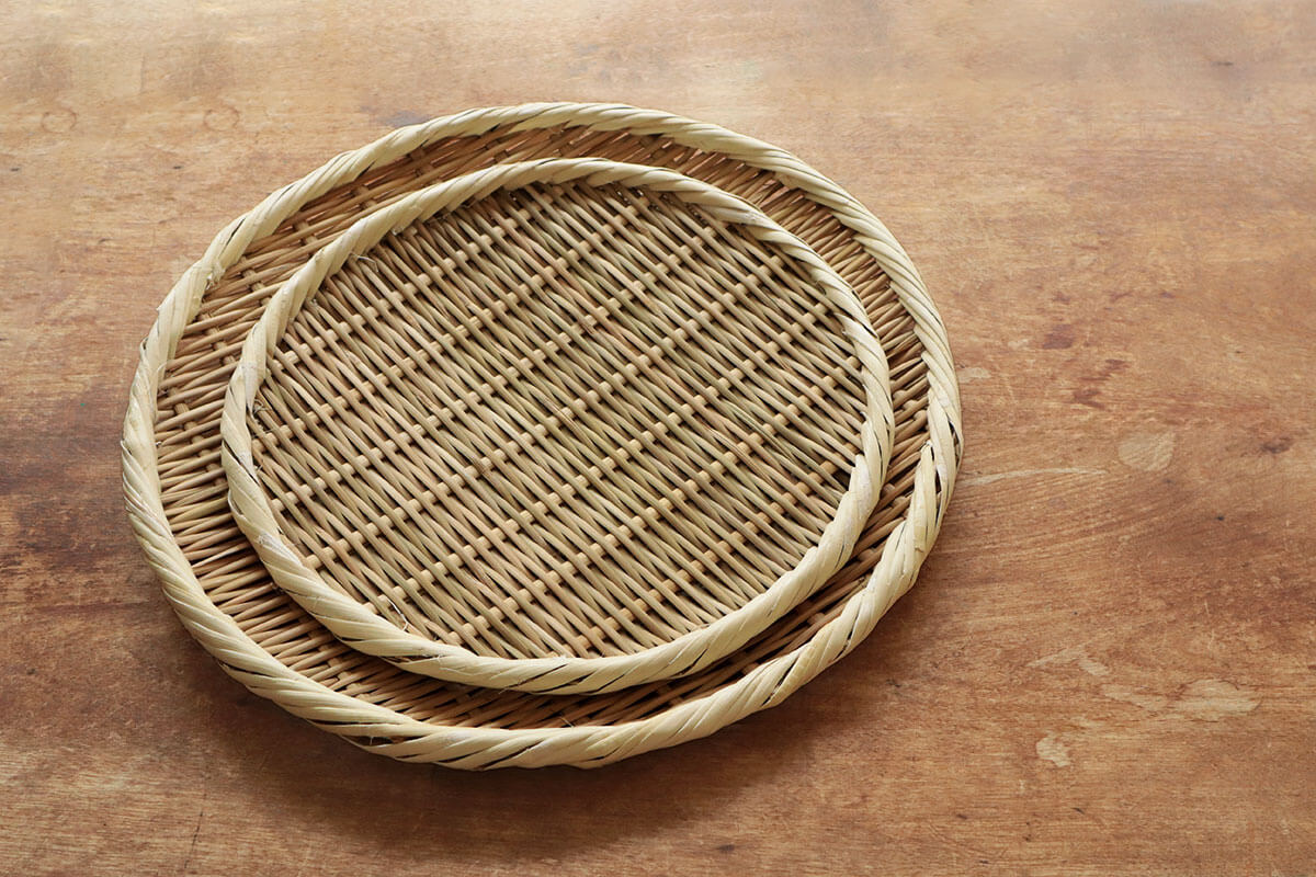 食器・キッチン用品 伝統工芸品 鈴竹 片口ざる 大中2点45cm 39cm