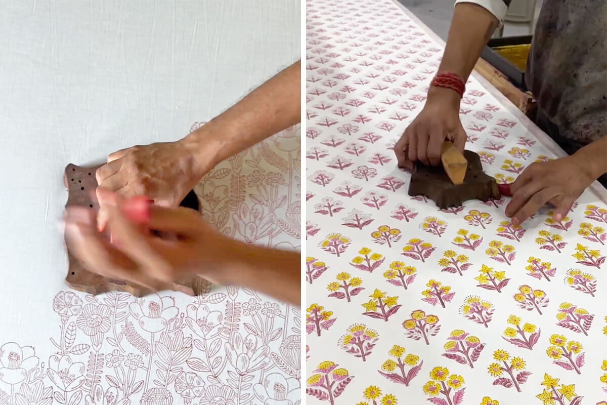 インド綿ブロックプリントミニカットクロスセット
