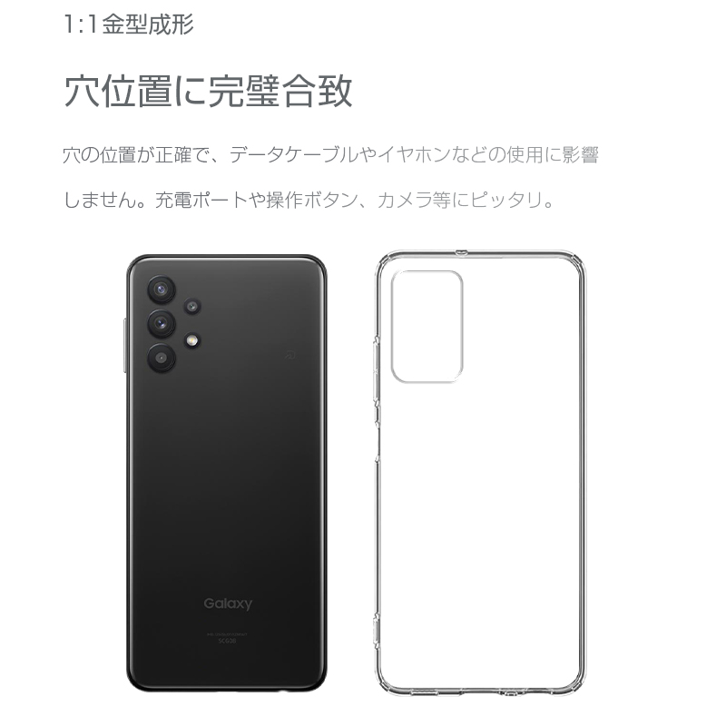 Galaxy A32 5G SCG08 ケース クリア 透明維持 防水防滴 汚れ防止