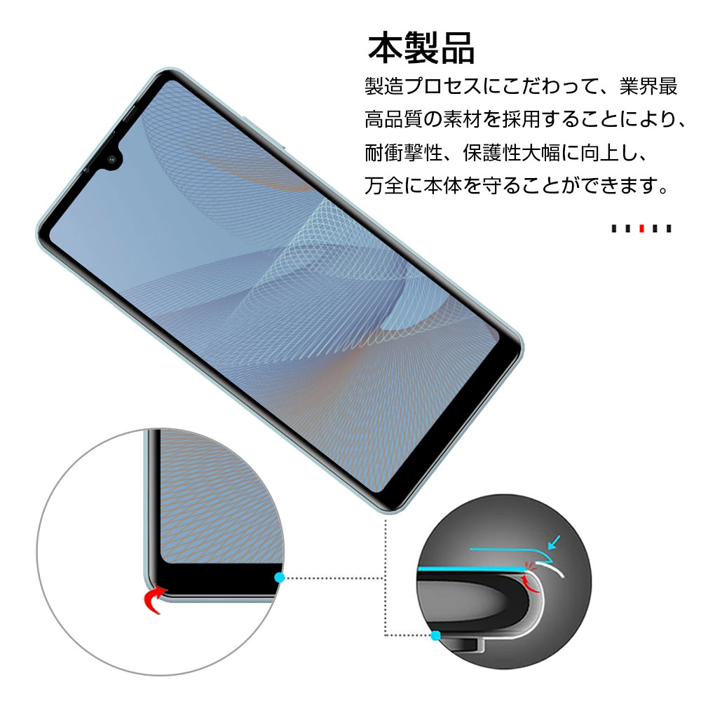 Xperia Ace II ガラスフィルム ブルーライトカット 3D 0.2mm 擦り傷防止 Xperia Ace III ラウンドエッジ加工 スーパークリア 指紋防止 液晶保護フィルム |  | 03