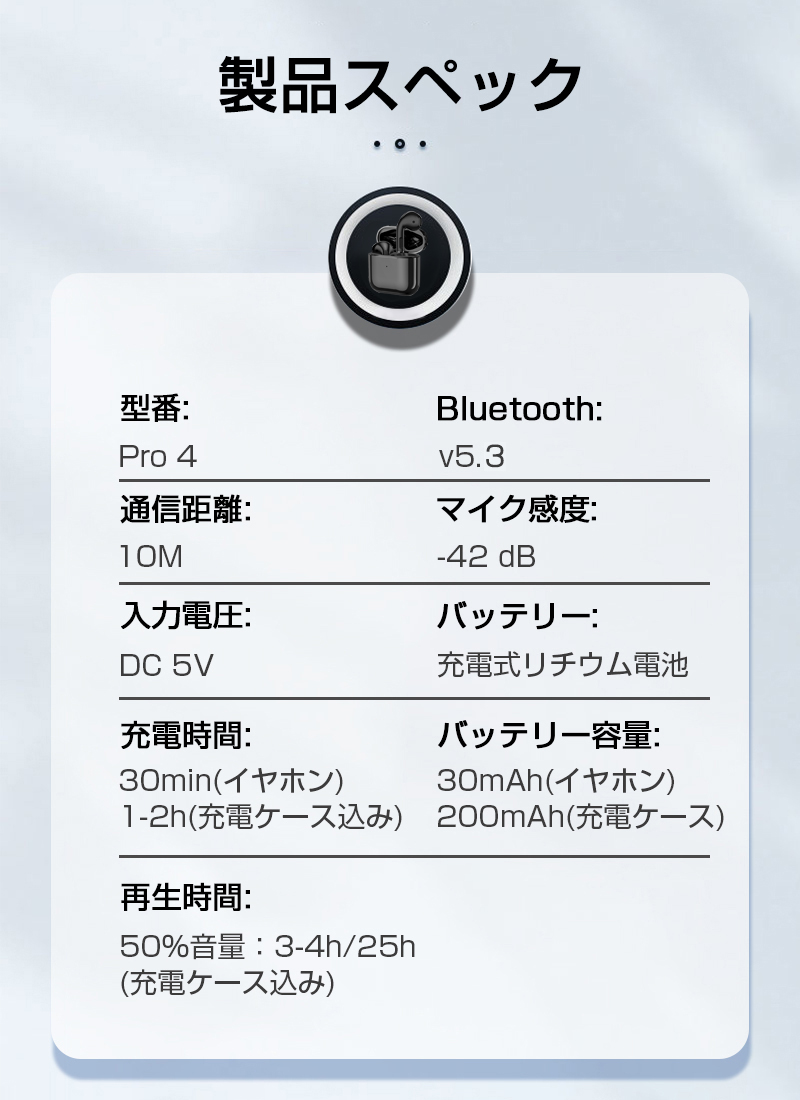 ワイヤレスイヤホン Bluetooth5.3 ワイヤレスヘッドセット ブルートゥースイヤホン インナーイヤー型 TWS 自動ペアリング HiFi 高音質 マイク内蔵 タッチ制御｜slub-shop｜24