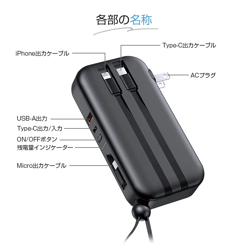 モバイルバッテリー 15000mAh ACアダプター PD充電器 QC3.0 アダプター不要 USB充電器 スマホ/タブレット/イヤホン充電 海外対応 90日保証付き PSE認証済｜slub-shop｜17