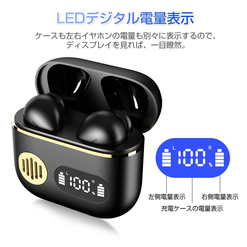 ワイヤレスヘッドセット Bluetooth 5.3 自動ペアリング 防水 両耳 片耳ハンズフリー  iOS/Android兼用 テレワーク WEB会議｜slub-shop｜17