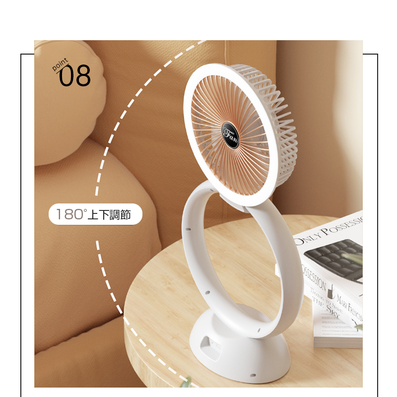 扇風機 多機能 デスクランプ ファン サーキュレーター 4段階風量調節
