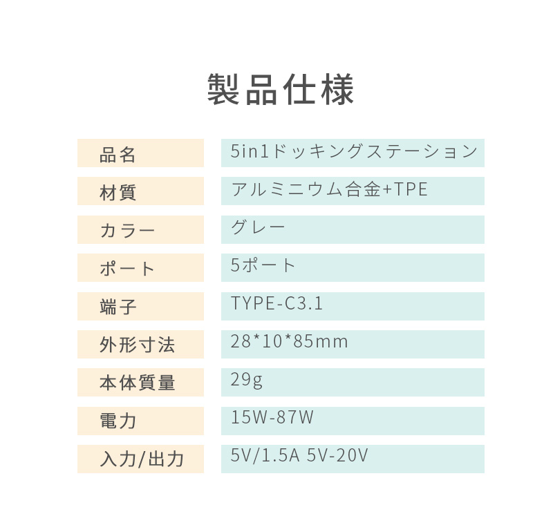 USBハブ ドッキングステーション 5in1 持ち運び便利 MacBook Pro / MacBook Air対応 Thunderbolt ダブルType-Cポート 2つUSBポート ハブ 90日保証付き｜slub-shop｜18