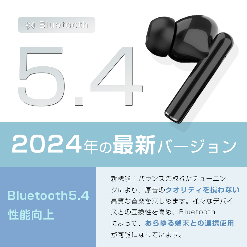 完全ワイヤレスイヤホン Bluetooth5.4 タッチディスプレイ付き 液晶搭載ケース カナル型 左右分離型 高忠実度 HiFi高音質 外音取り込み機能 軽量 超小型｜slub-shop｜09