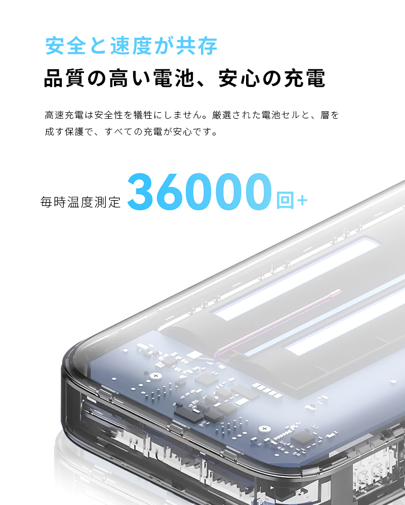 【2026年最新作】モバイルバッテリー 26800mAh/99.16Wh ケーブル内蔵 iPhone17 シェア充電 ノートPC充電 高速 PSE認証済み【PL保険加入済み製品・安心】_12