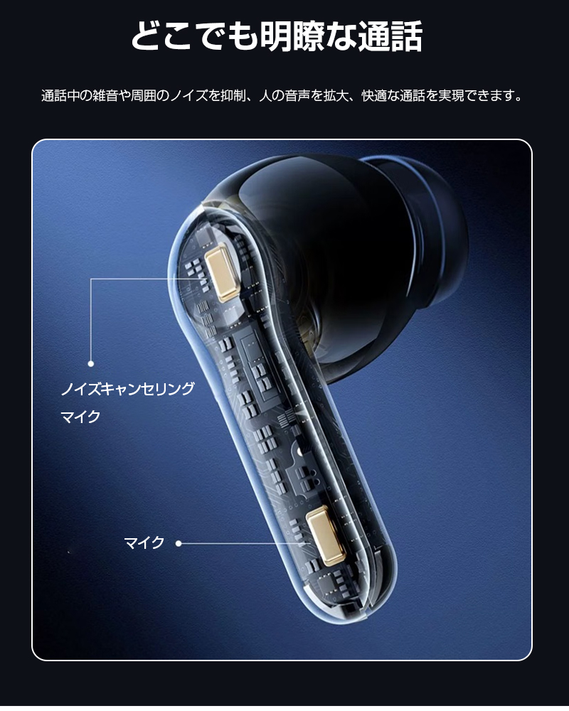 ワイヤレスヘッドセット ハンズフリー通話 ANC+ENCノイズキャンセリング クリア通話 左右分離型 超軽量 タッチ操作 スポーツ向け【PL保険加入済み製品・安心】 | 明誠 | 15