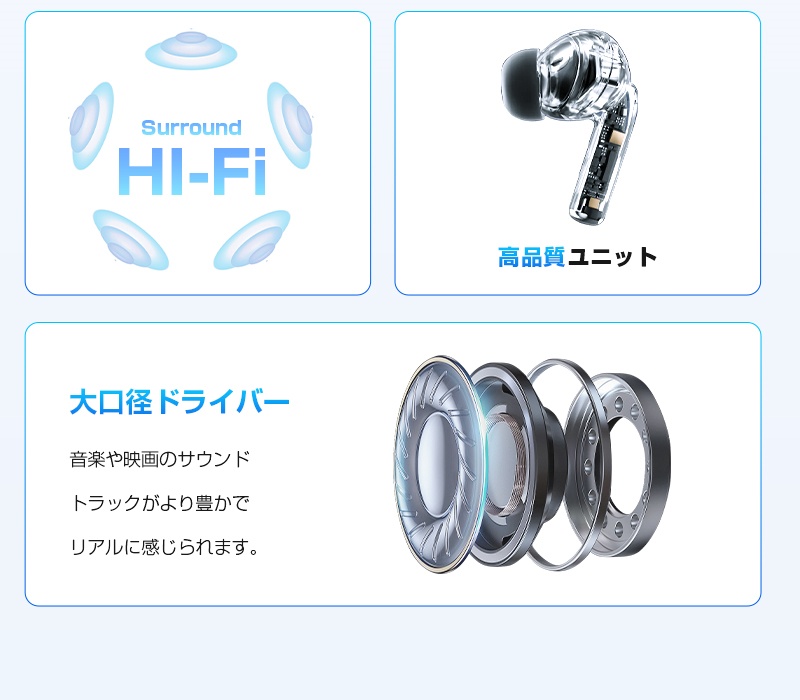 ワイヤレスヘッドセット ハンズフリー通話 ANC+ENCノイズキャンセリング クリア通話 左右分離型 超軽量 タッチ操作 スポーツ向け【PL保険加入済み製品・安心】 | 明誠 | 18
