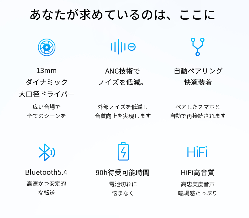 ワイヤレスヘッドセット ハンズフリー通話 ANC+ENCノイズキャンセリング クリア通話 左右分離型 超軽量 タッチ操作 スポーツ向け【PL保険加入済み製品・安心】 | 明誠 | 06