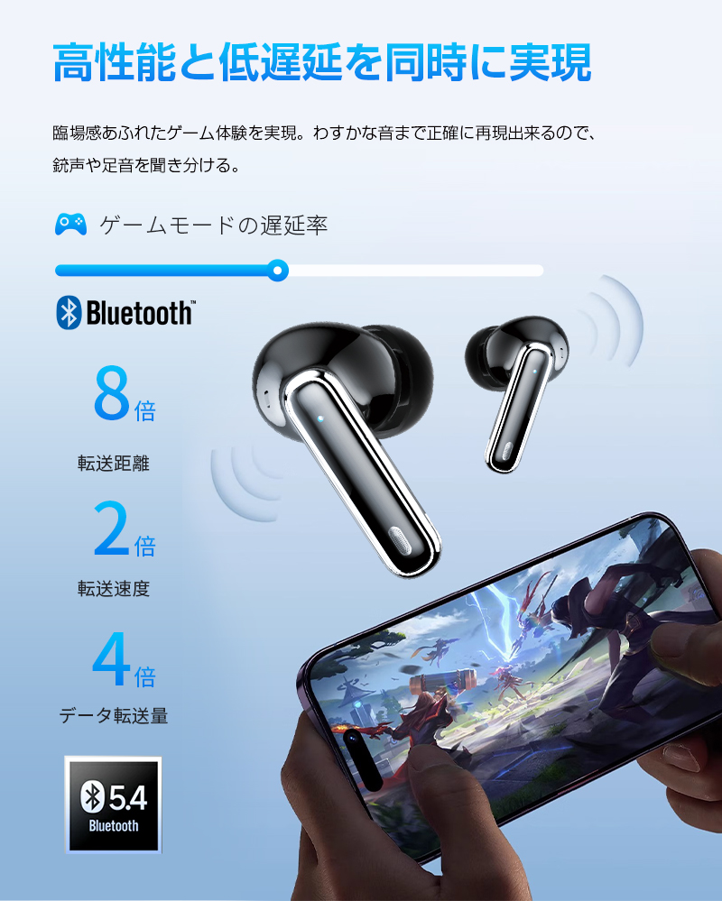 ワイヤレスヘッドセット ハンズフリー通話 ANC+ENCノイズキャンセリング クリア通話 左右分離型 超軽量 タッチ操作 スポーツ向け【PL保険加入済み製品・安心】 | 明誠 | 11