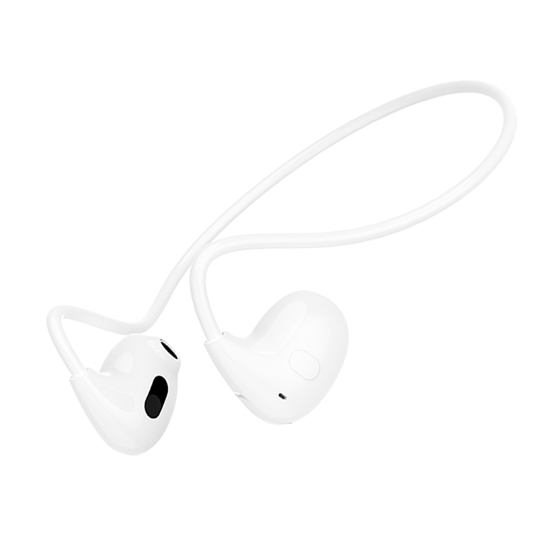 ホワイト ワイヤレスイヤホン 耳掛け式 明誠 ワイヤレスイヤホン 空気伝導 Bluetooth5.4 ノイズキャンセ