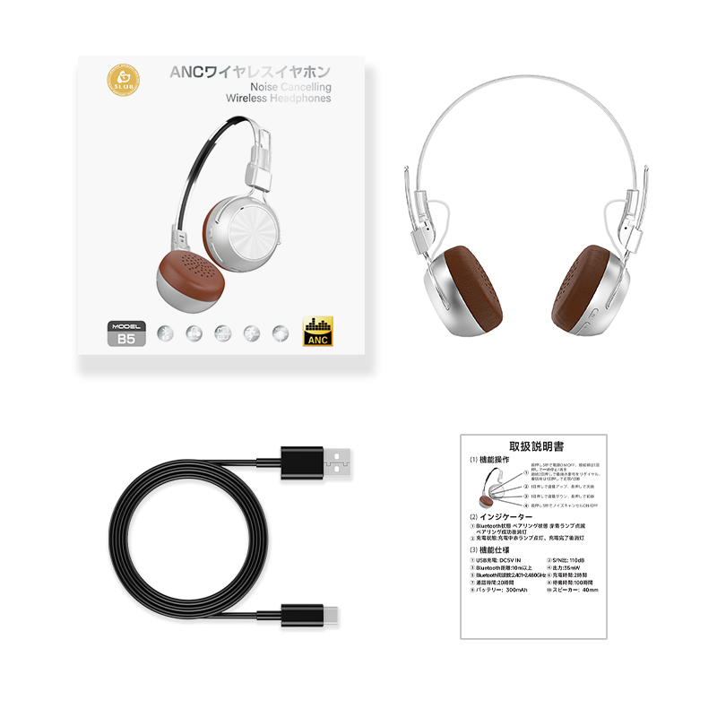 明誠 ワイヤレスヘッドホン ヘッドセット レトロ Bluetooth6.0 ANC ENC