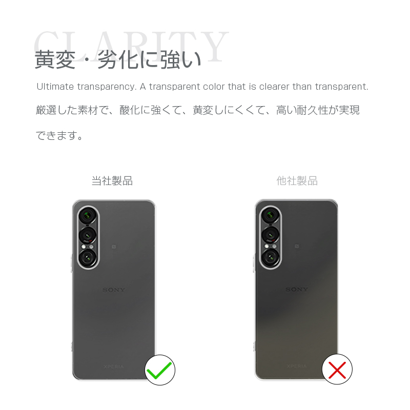 SLUB Xperia 1 VII ケースカバー TPU製 傷防止 付けたままワイヤレス