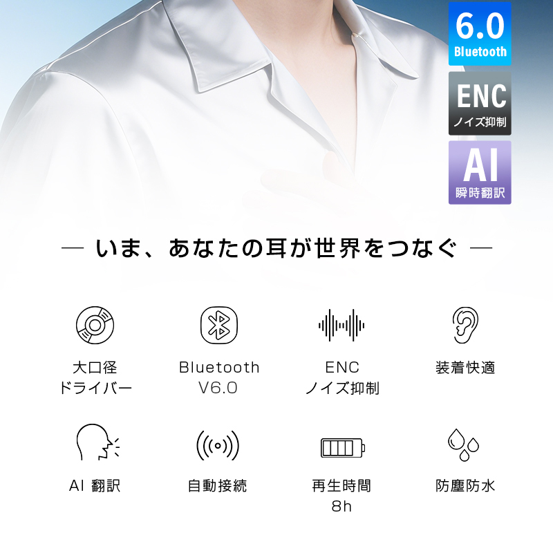 明誠 【半額セールで3980円】翻訳イヤホン AI 翻訳機 115言語