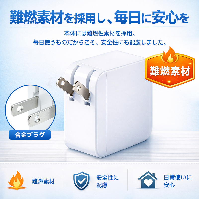 SLUB ACアダプター PD20W USB-C充電器 4ポート 折りたたみプラグ