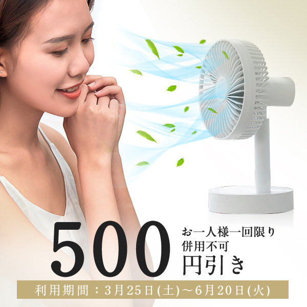 SLUB-ショップの「今すぐ使える期間限定クーポン！対象商品ご購入で500円引き!」のクーポン