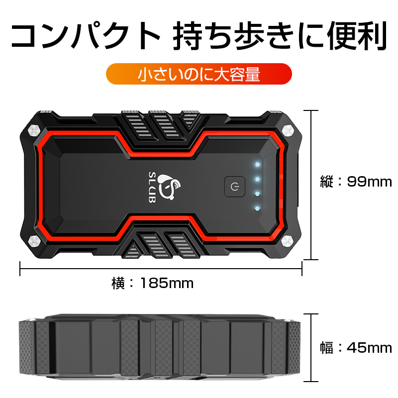 12V車用エンジンスターター 24000mAh ガソリン車ディーゼル車通用 2つ