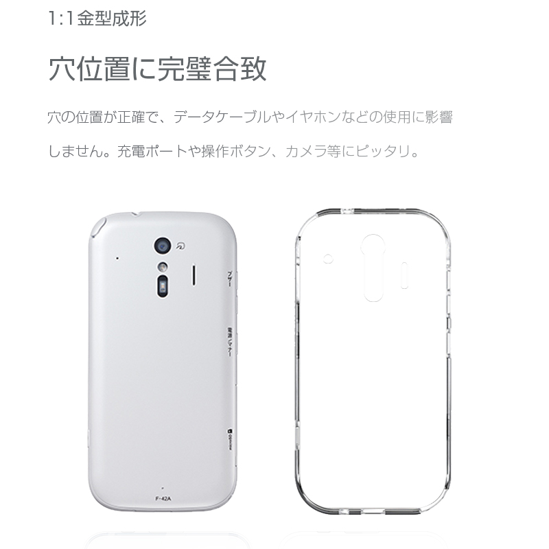 らくらくスマートフォン F-42A docomo ホワイト（ケース、フィルム付） らくらくシリーズ らくらくスマートフォンme F-01L F-42A ケース