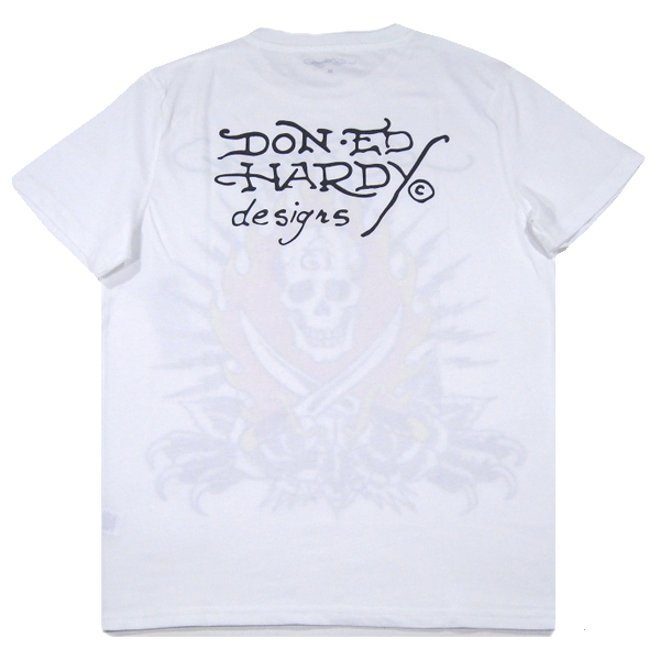 【半袖Tシャツ ドクロ/白】エドハーディー5035 A0CBAAMD Ed Hardy エドハーディー Tシャツ メンズ 半袖 ドクロ/ホワイト