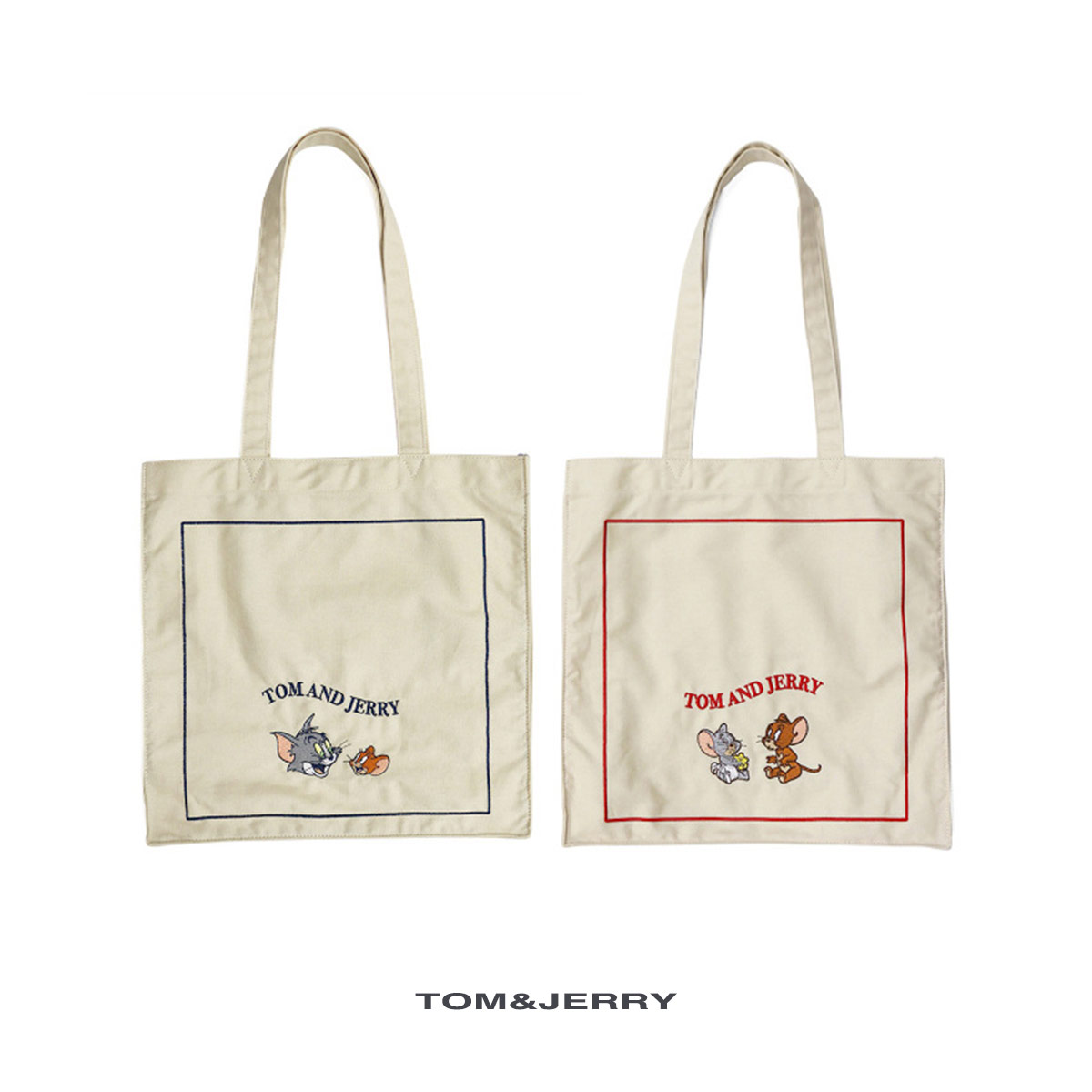 トートバッグ トート レディース マチあり 大容量 トムとジェリー タフィー 刺繍 キャンバス コンサート 推し活 オシャレ かわいい ギフト  プレゼント