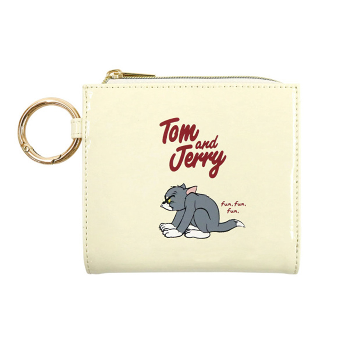 トムとジェリー 財布 レディース タフィー ウォレット TOMandJERRY 二つ折り カラビナ コンパクト 小銭入れ お財布 ライトカラー  かわいい ギフト 新着商品