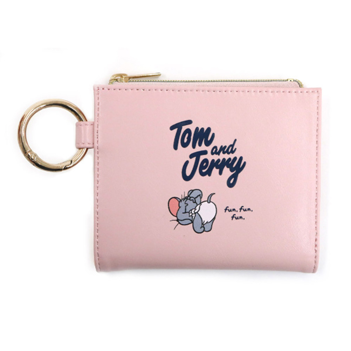 トムとジェリー 財布 レディース タフィー ウォレット TOMandJERRY 二つ折り カラビナ コンパクト 小銭入れ お財布 ライトカラー  かわいい ギフト 新着商品