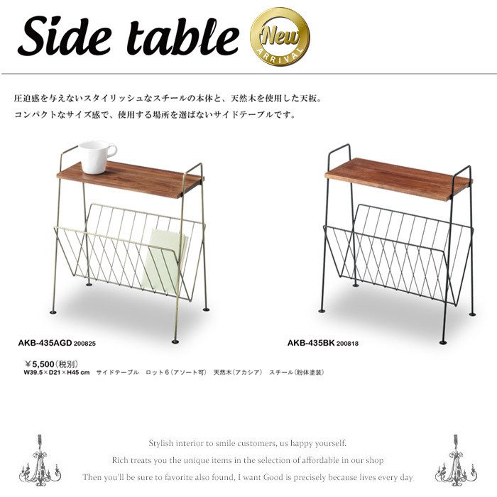 サイドテーブル マガジンラック付き おしゃれ 収納棚 シンプル 棚