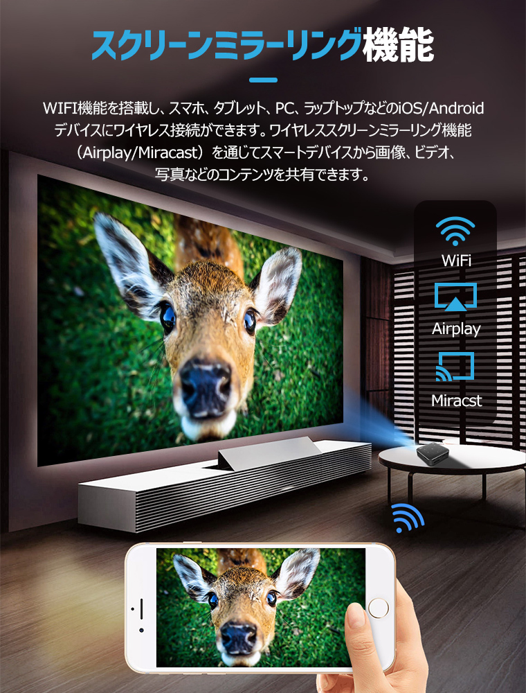 2 4g 5g Wifi 期間限定今なら送料無料 プロジェクター Dlp投影 120インチ 台形補正 Bluetooth5 0 スピーカー内蔵 ゲーム機対応 スマホ パソコン 4k Android9 0搭載 3d映像対応