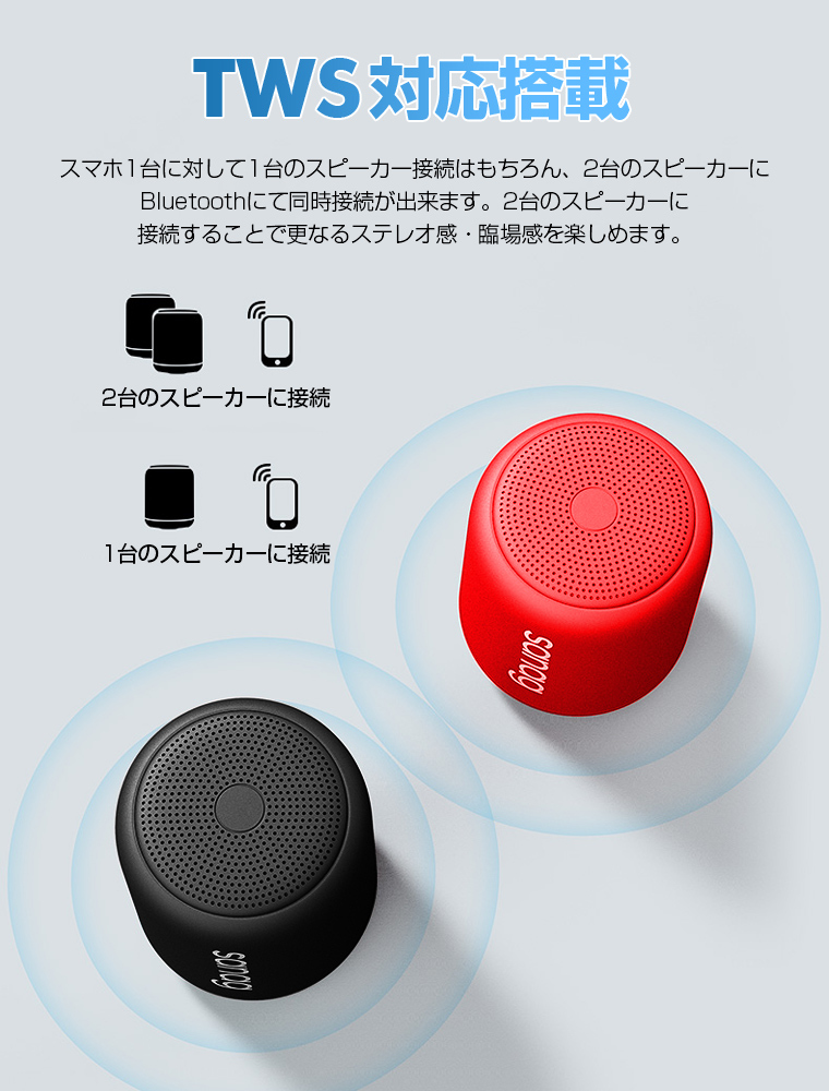 スピーカー 18時間再生 Bluetooth5.1 IPX5防水 ブルートゥース 