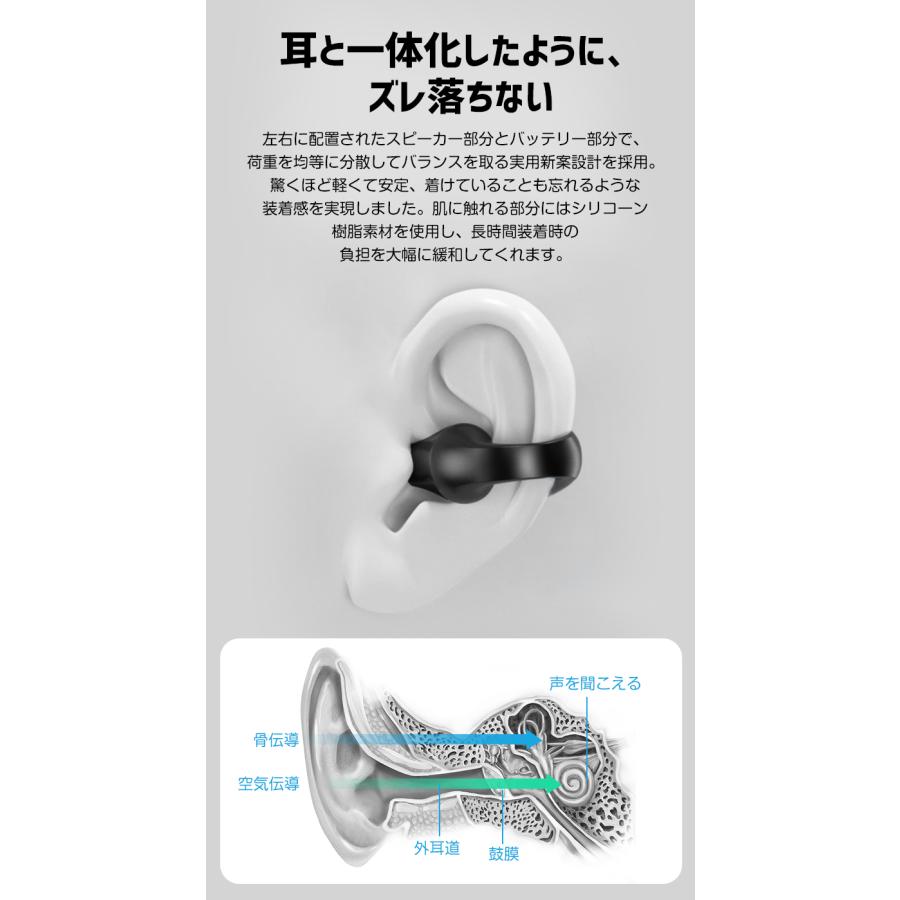 Bluetooth 5.3 ワイヤレスイヤホン TWSステレオ 空気伝導 LED電量表示 Hi-Fi高音質 ノイズキャンセリング 自動ペアリング 耳掛け 開放型オープンイヤー｜smahoservic｜17